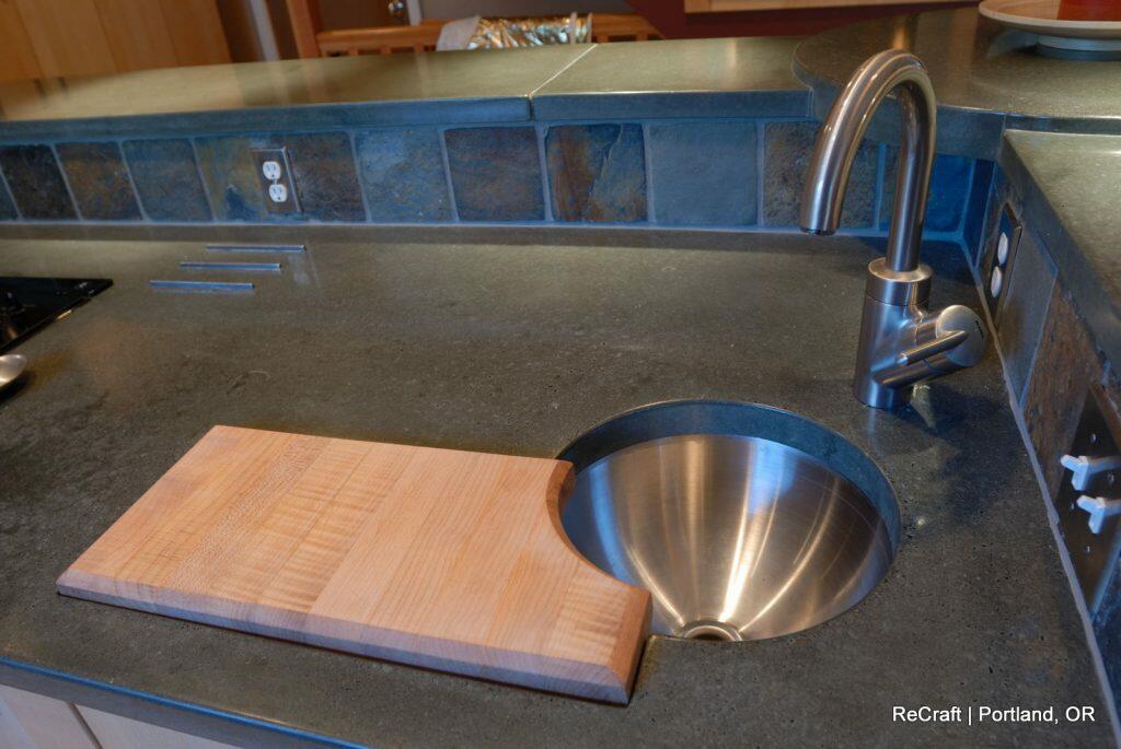 Smirl kitchen island cutting prep sink Smirl Kitchen Remodel Portland