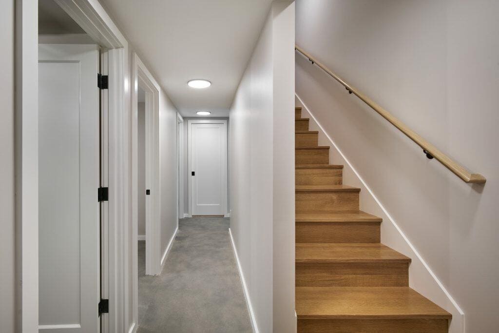 portland, or | whole house remodel, britton basement hall and stairwell