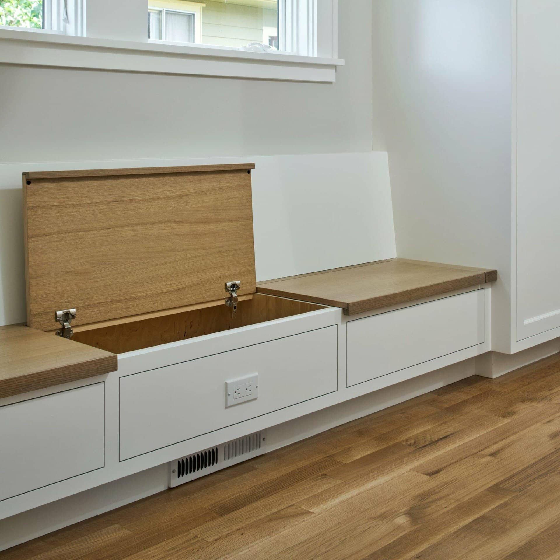 britton-dining nook seating built-in open portland, or | whole house remodel, britton dining nook seating built in open