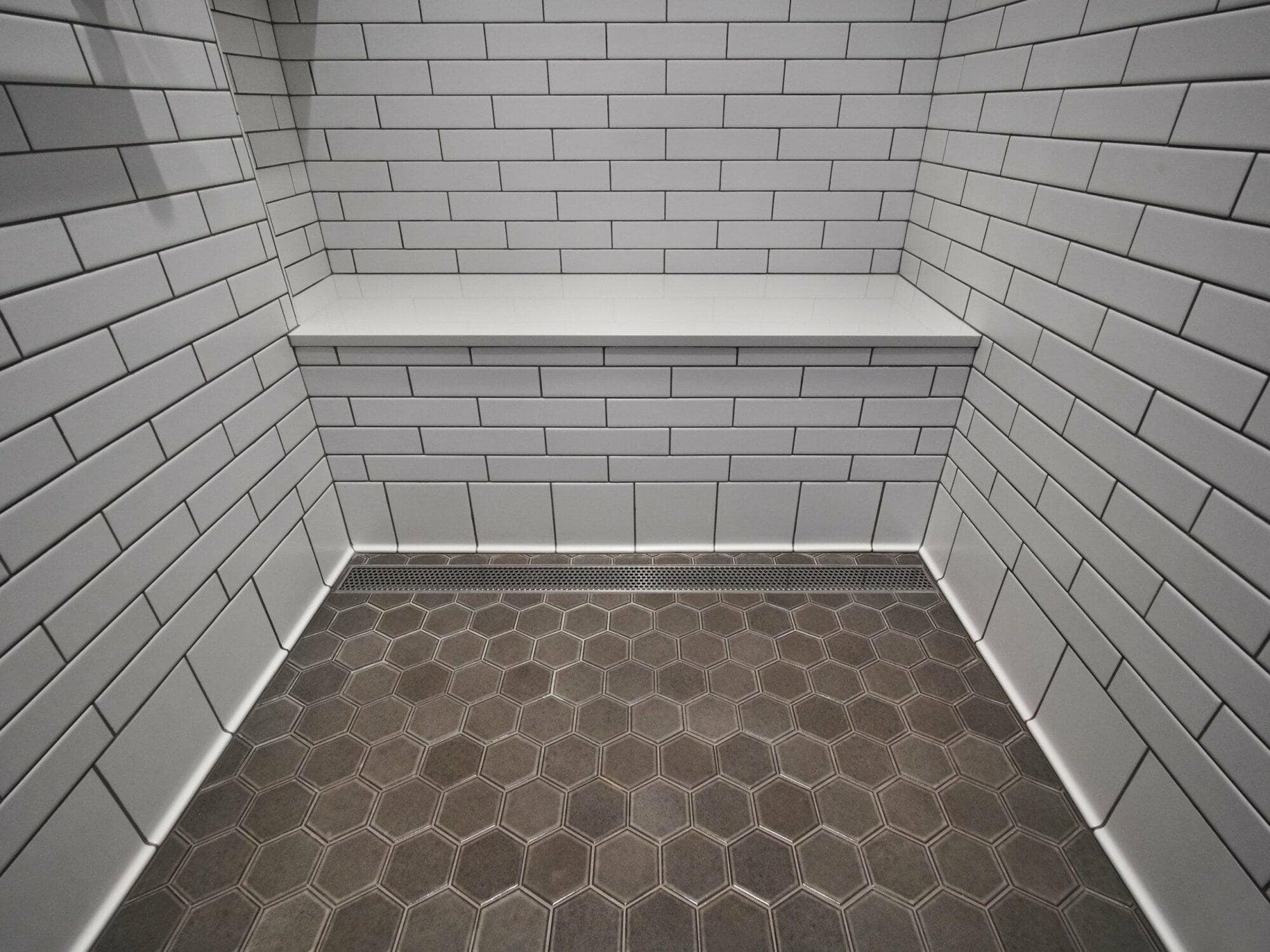 britton-master bath floor and bench portland, or | whole house remodel, britton master bath floor and bench