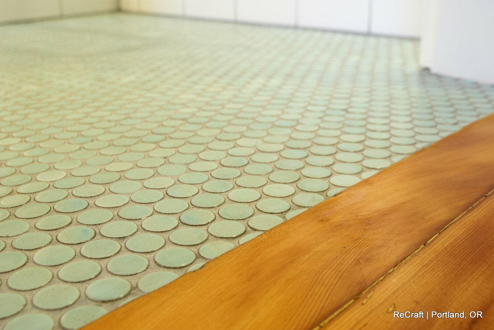 portland, or | hanson bathroom remodel, hanson penny rounds detail