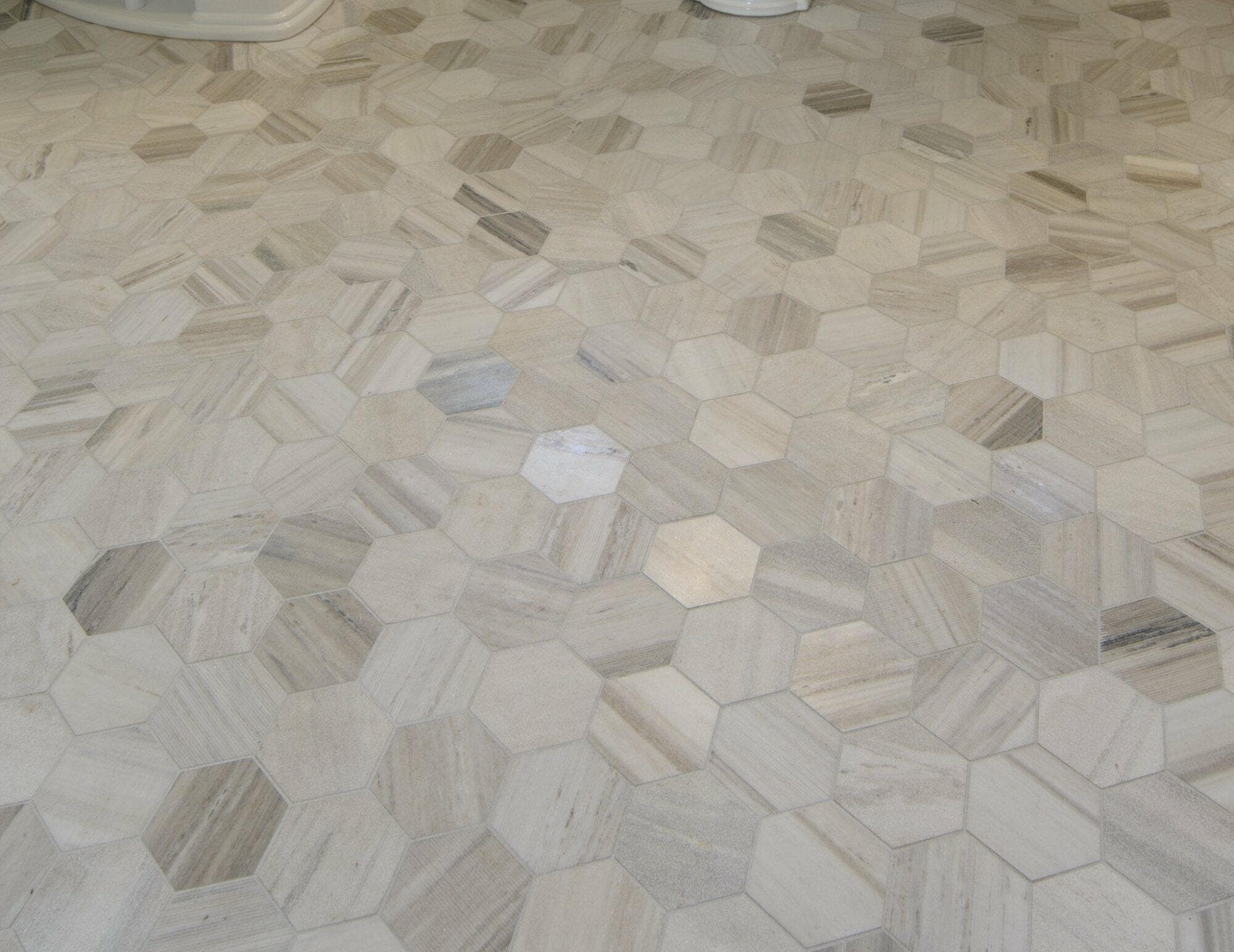 portland, or | friedman bathroom remodel, friedman tile floor detail