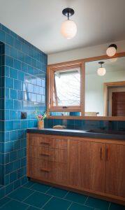G-S residential bathroom remodel - new wash room window & mirror