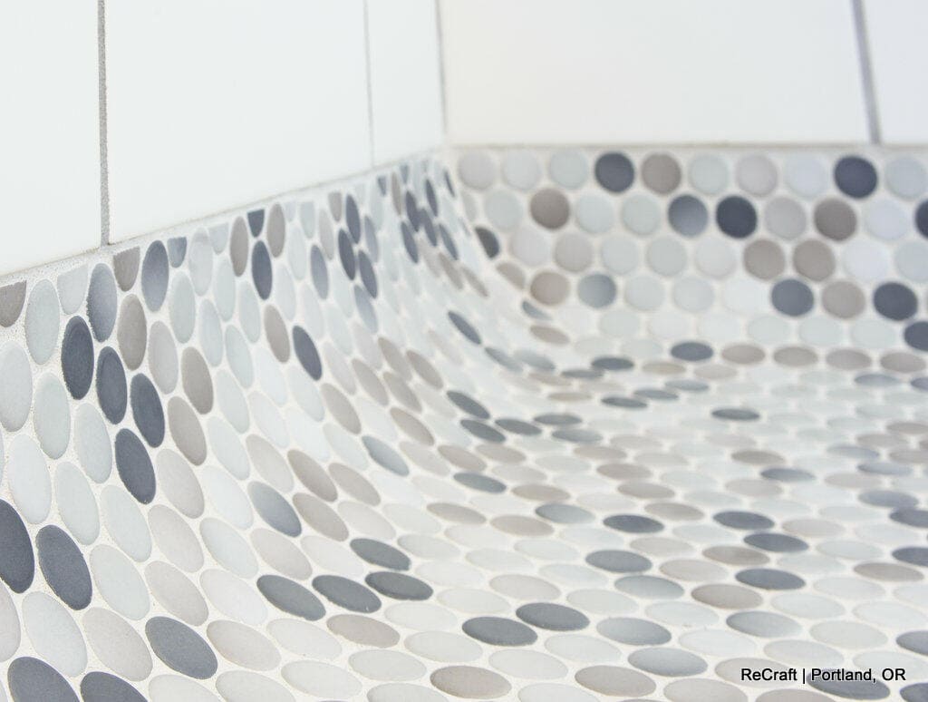 portland, or | grigsby bathroom remodel, grigsby shower floor detail