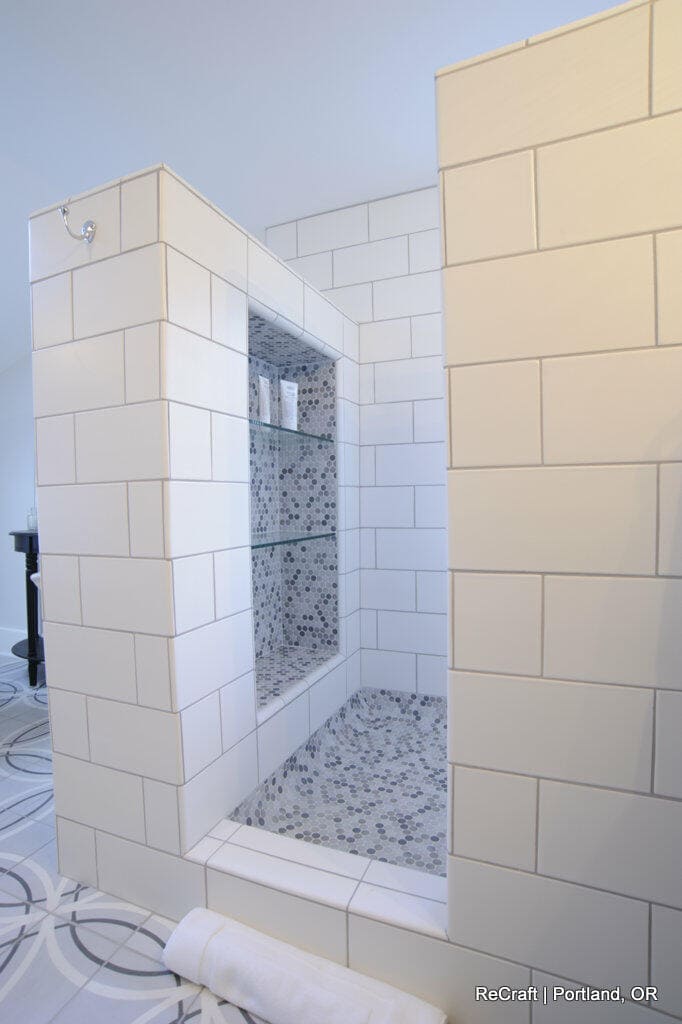 portland, or | grigsby bathroom remodel, grigsby shower niche