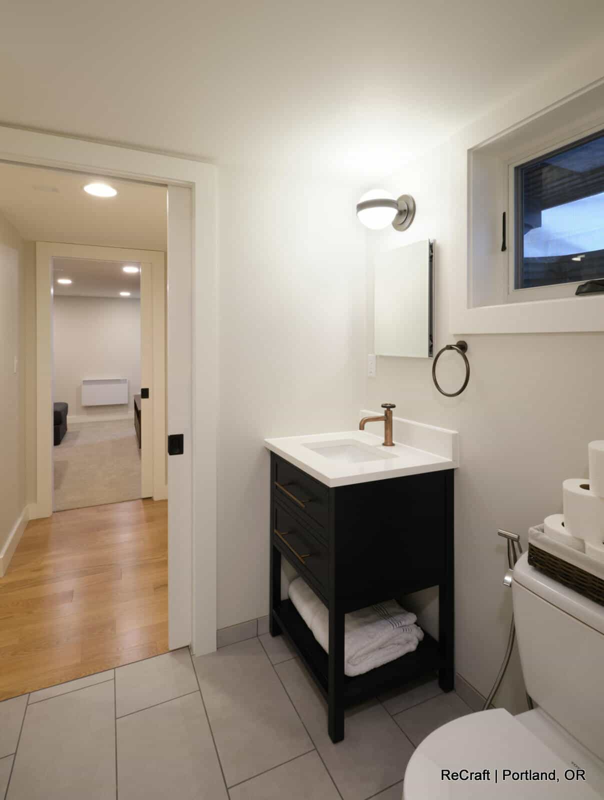 portland, or | hart basement remodel, hart bathroom vanity from right