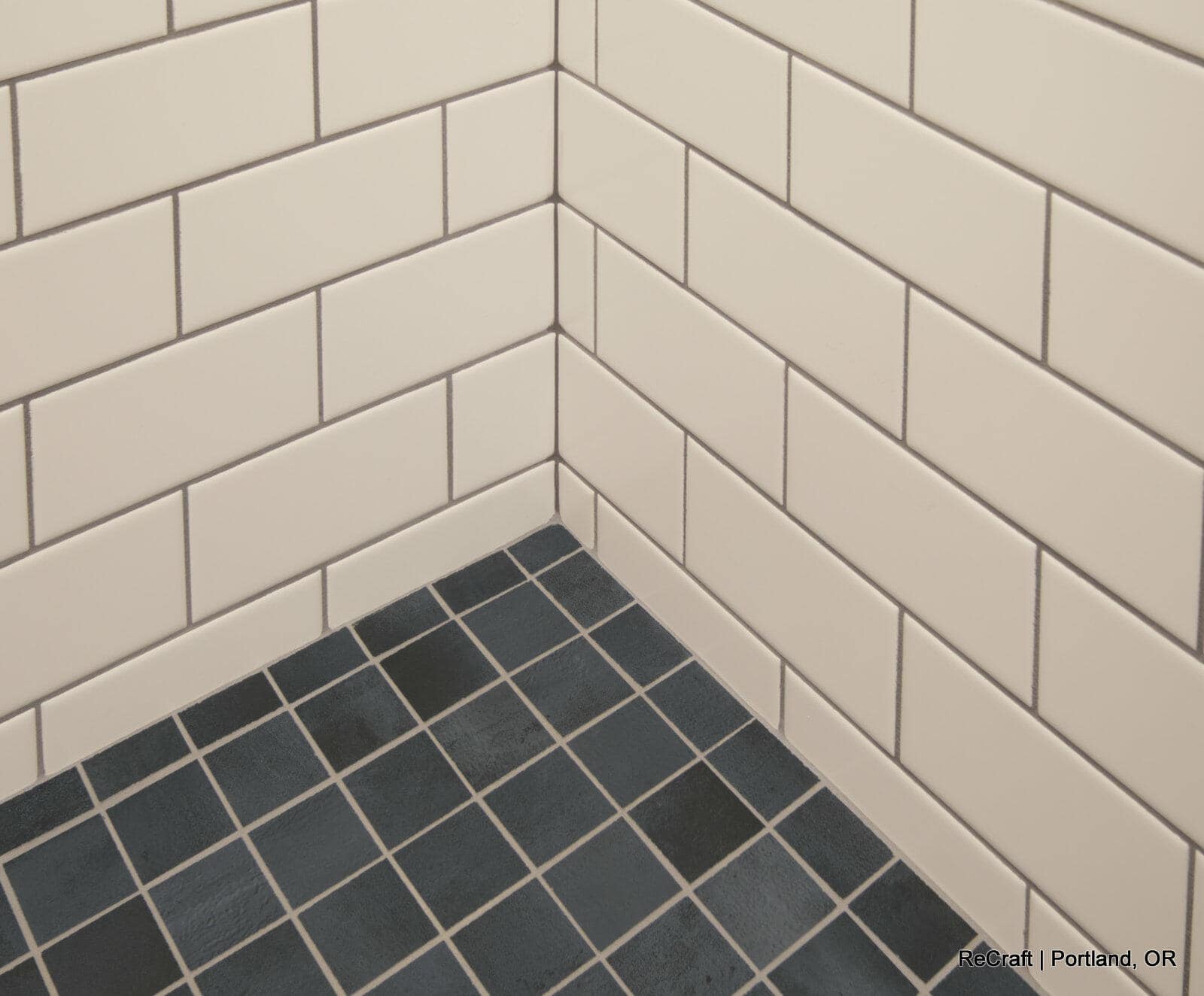 portland, or | hart basement remodel, hart shower floor detail