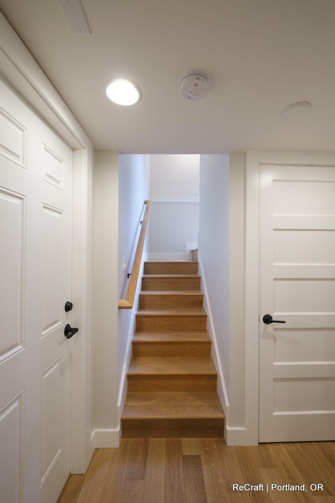 portland, or | hart basement remodel, hart stairwell going up
