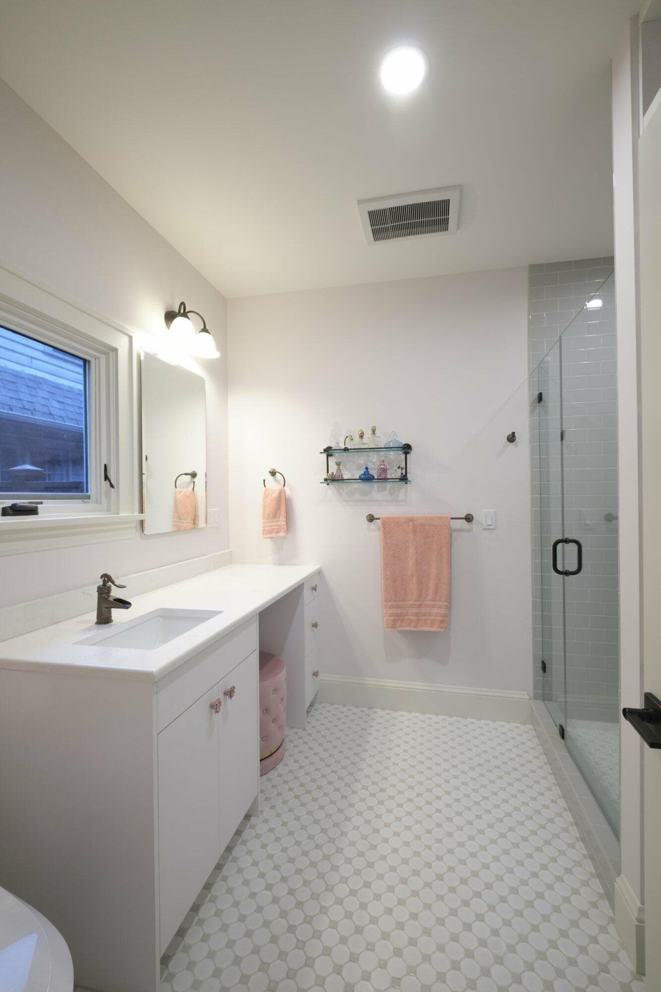 portland, or | gilbert primary bedroom and bathroom remodel, gilbert vanity and shower