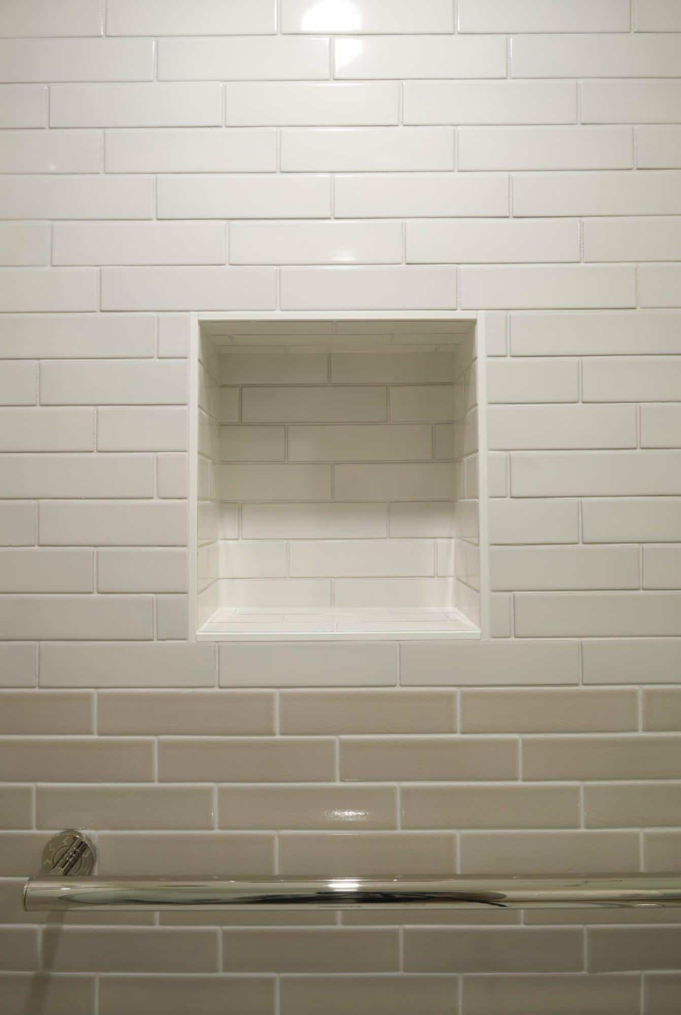 portland, or | starr basement bathroom remodel, starr bath niche
