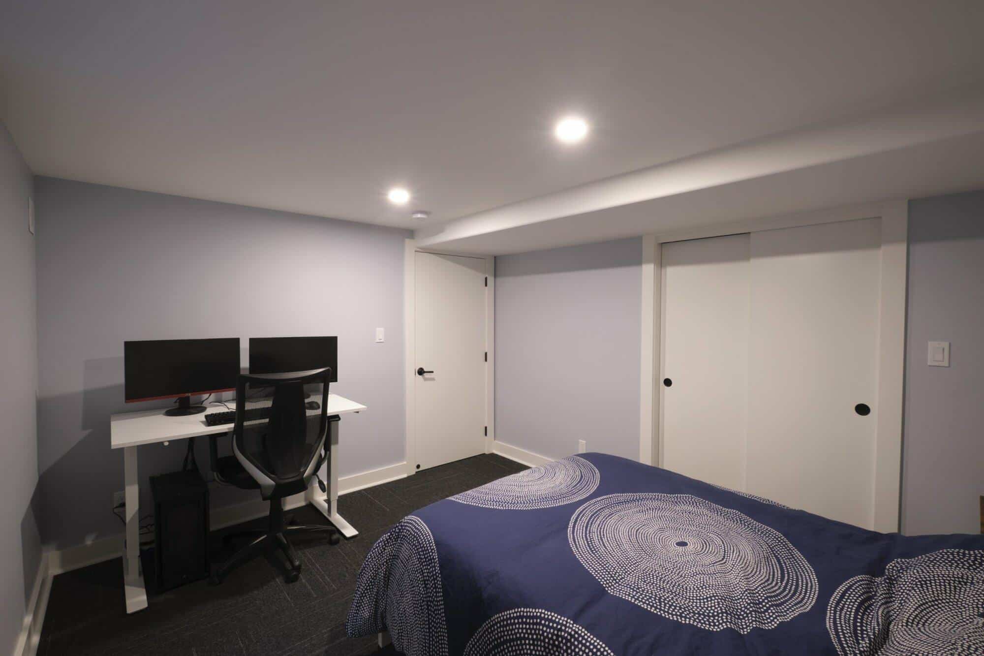 portland, or | wallace-sullivan basement remodel, wallace sullivan bedroom from bed