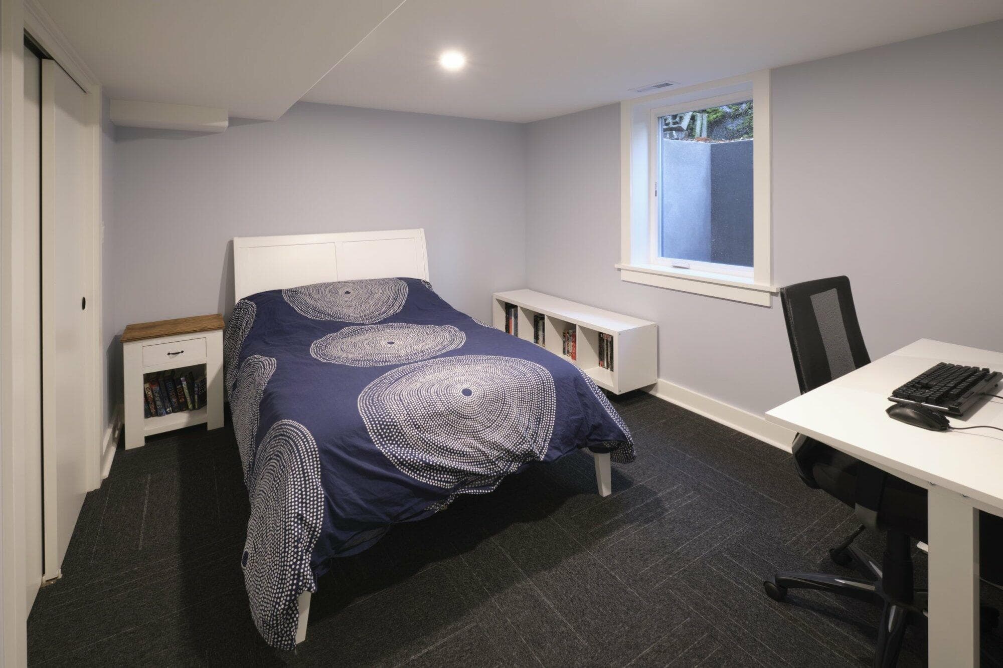 portland, or | wallace-sullivan basement remodel, wallace sullivan bedroom from door