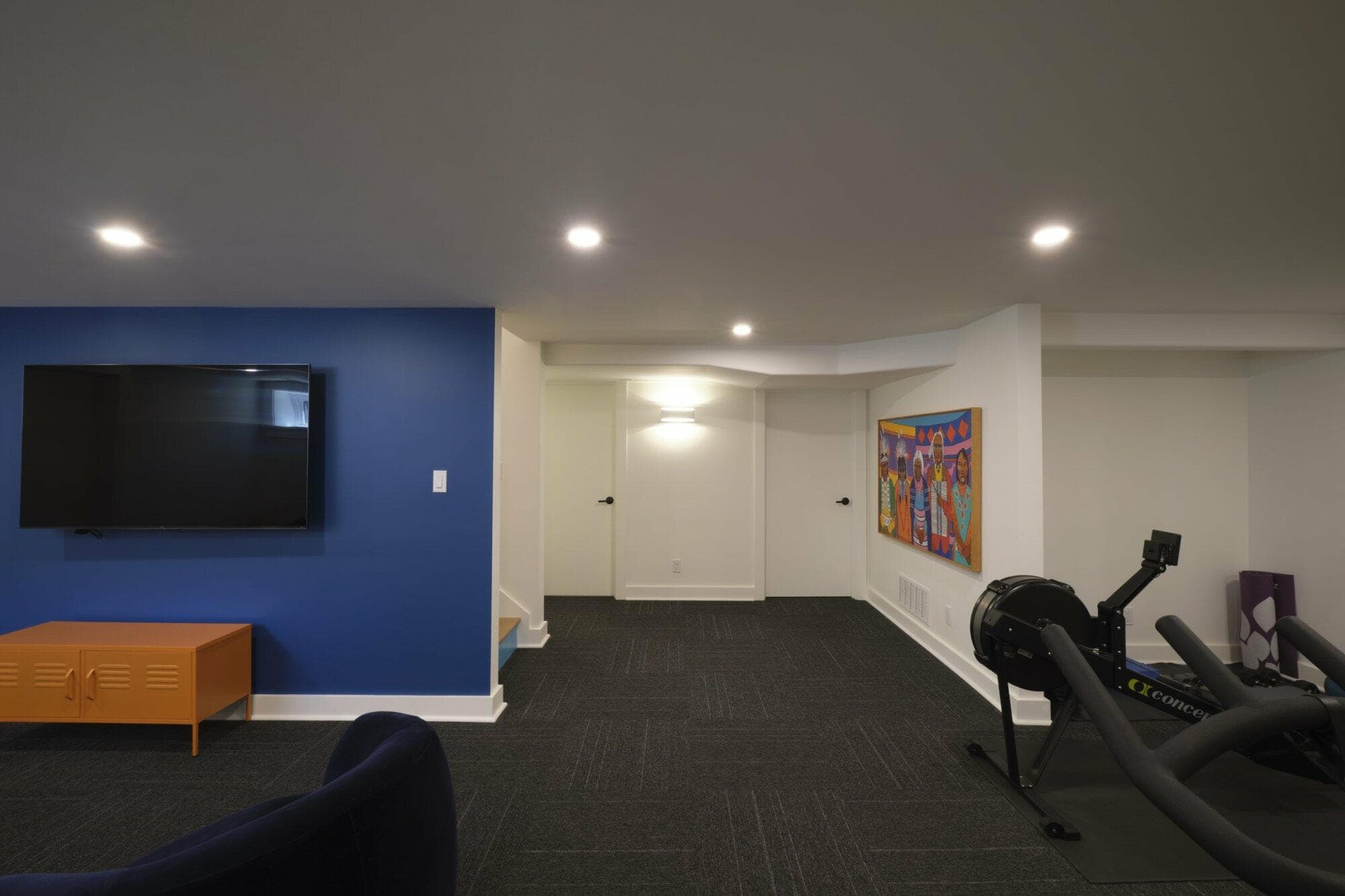 portland, or | wallace-sullivan basement remodel, wallace sullivan main room entrance to bath and laundry closed