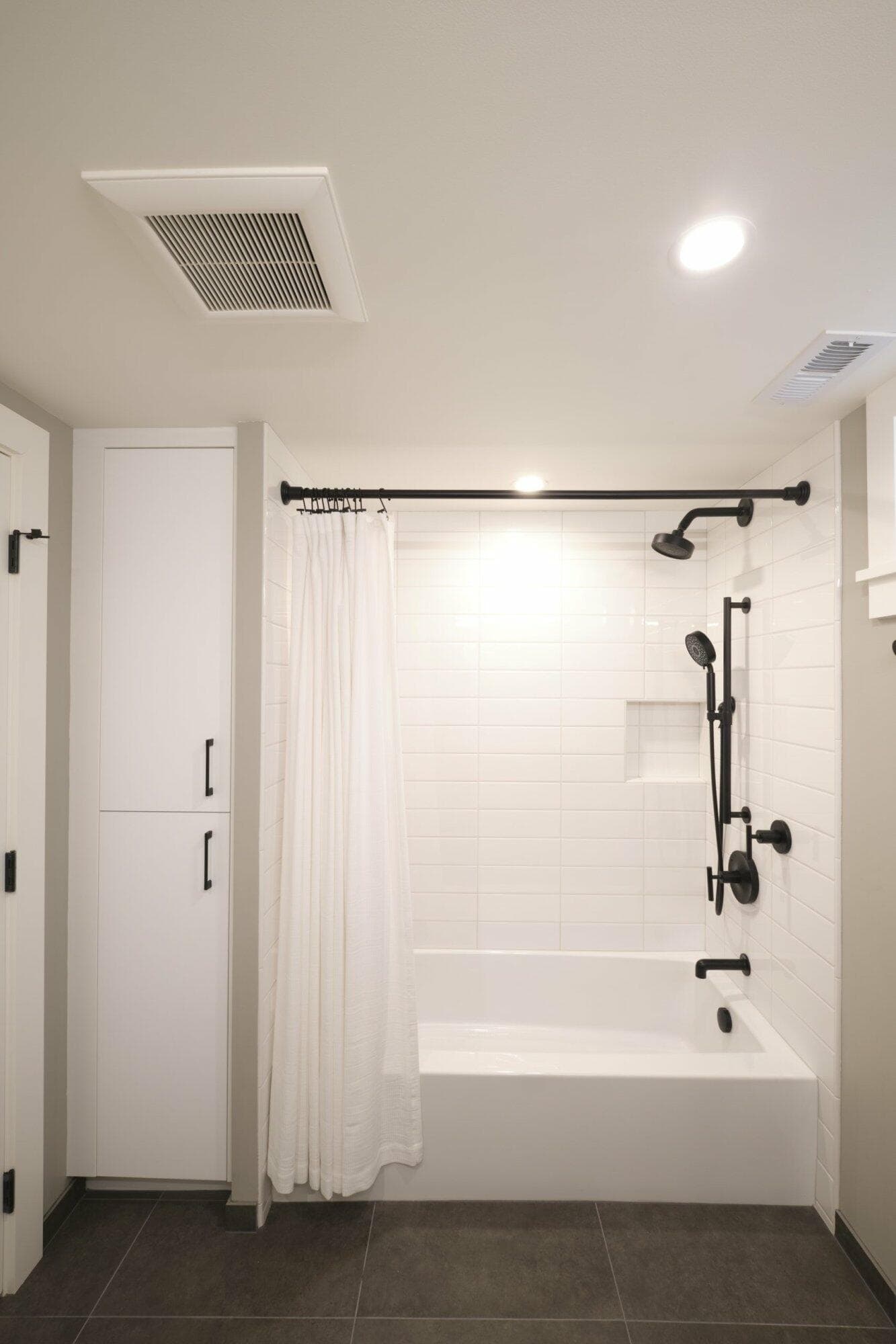 portland, or | wallace-sullivan basement remodel, wallace sullivan shower and built ins