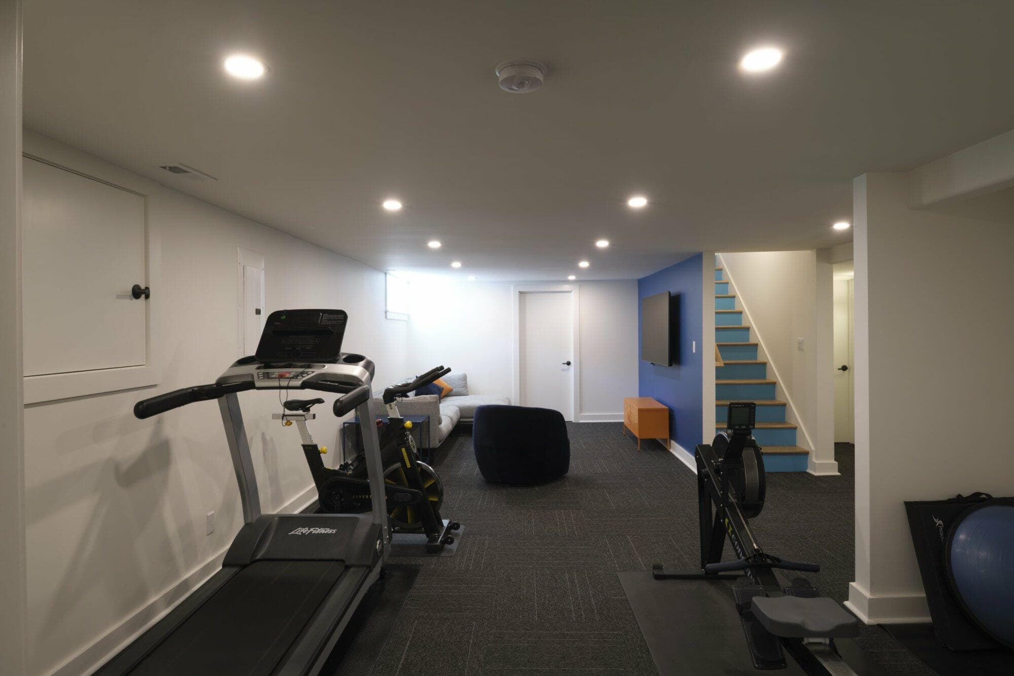 portland, or | wallace-sullivan basement remodel, wallace sullivan workout room to main room